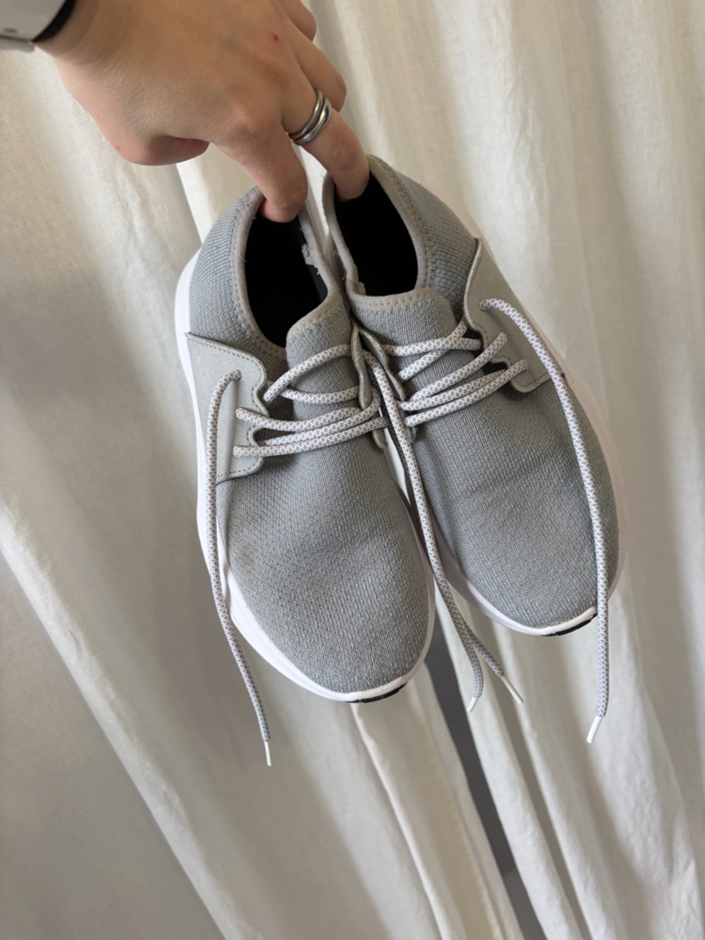 Vessi Women's Light Gray Knit Sneakers